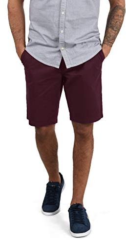 Blend BHRagna Herren Chino Shorts Bermuda Kurze Hose mit Kordel-Gürtel Gesäßtasche Eingrifftaschen 100% Baumwolle Regular fit, Größe:M, Farbe:Wine Red (73812)