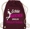 Shirtracer Turnbeutel Rucksack - Geschenke Zubehör - Echte Mädchen spielen Volleyball - Unisize - Bordeauxrot - kinderturnbeutel volleyballer vollyball bag accessories geschenk turnsack tasche für