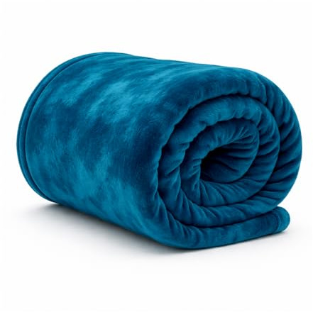 Rohi Teal Throw Blanket King Size 200x240cm | Super Soft & Warm Plush Fleece Throws For Sofas | Fluffy Blanket for Bed & Couch | Versatile & Lightweight Fleece Blanket for Adults