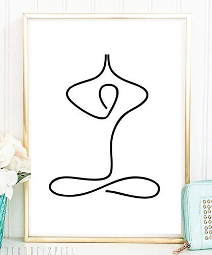 Din A4 Kunstdruck ohne Rahmen - Meditation Yoga Zen Minimalismus Figur Geschenk Druck Poster Deko Bild
