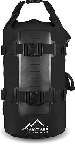 normani Rucksack Wasserdichter Trekking-Rucksack aus LKW-Plane, 40 Liter Farbe Schwarz