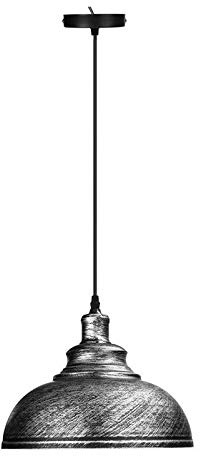 LEDSone Moderne Kronleuchter Deckenleuchte Hängelampe E27 Industrie Vintage Pendelleuchte (Silber gebürstet)