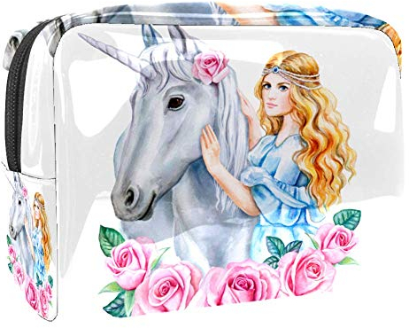 Tragbare Make-up-Tasche mit Reißverschluss, Reise-Kulturbeutel für Frauen, praktische Aufbewahrung, Kosmetiktasche, Blumenkranz