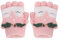 Fäustlinge mit Knopf Klappe Fingerlose Handschuhe für Kinder Winter Warm Strickhandschuhe Plüschfutter Winterhandschuhe in Kaninchen Optik (Eule-Pink)