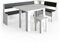 Vicco Eckbankgruppe Roman, Küchentisch, Weiß/Anthrazit, 210 x 120 cm mit Tisch