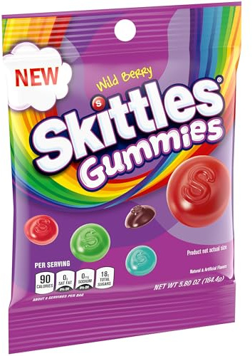 SKITTLES Wild Berry Gummibonbons, 165 ml Beutel (12 Stück)