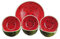 Gónfer - Juego 6 Cuencos 14 cm y 1 Bol Grande 27 cm Pintados con Forma de Sandía de Cerámica Artesanal para Desayuno Fruta Ensalada Aperitivo Postre - Fabricado a Mano