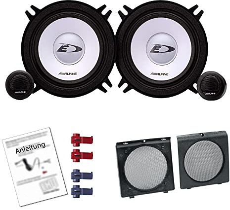 Alpine SXE-1350S Auto Lautsprecher Boxen 500 Watt 13 cm 2 Wege Kompo passend für VW Golf 2 1983-1992 Türen Front