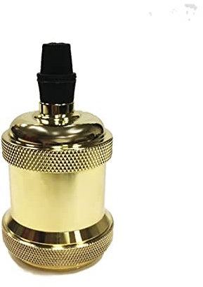 LnD - Douille Culot E27 - Compatible avec Ampoule à Vis- Avec Bague de Serrage et Serre Fil - Métal - Aspect Vintage - Or