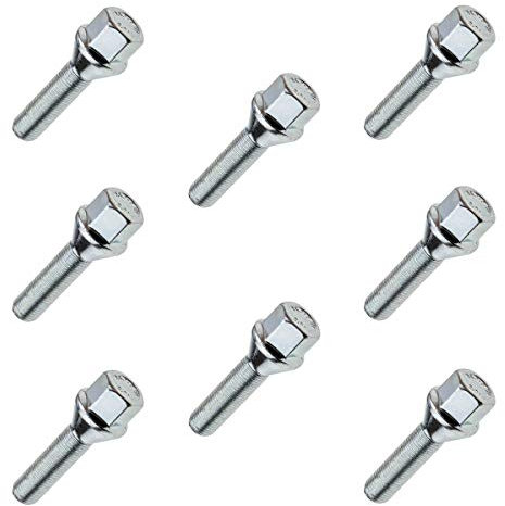 8 tornillos de rueda, M12 x 1,5, cónico, 60°, SW17, longitud del vástago: 24 mm para llantas de acero y aleación