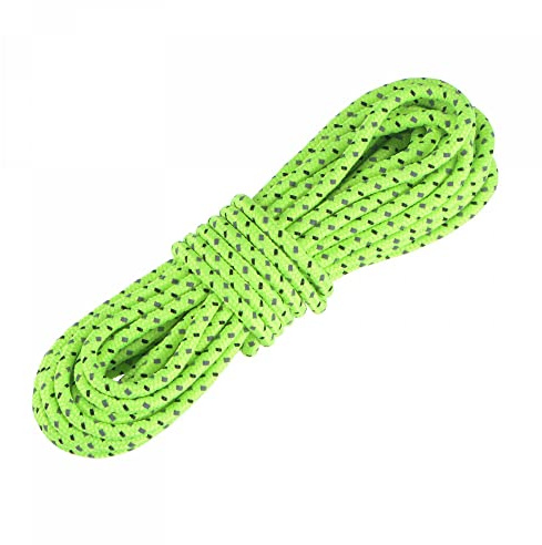 sourcing map Corda per tenda da 2,5 mm, in poliestere, fluorescente, verde riflettente, per baldacchino da campeggio all'aperto