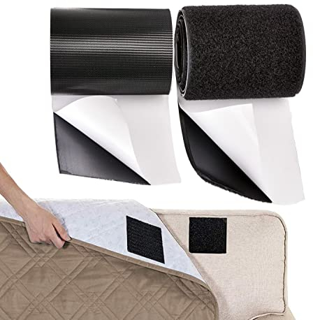 TEUVO Klettband Selbstklebend, 5 CM Breit und 4M Lang Schwerlast Klettverschluss Selbstklebend für Fixieren, Organisieren und Verbinden von Objekten in Haus und Büro