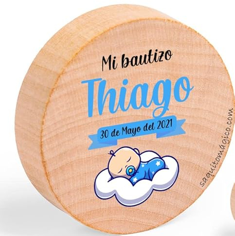 Abridor de madera Personalizado -Abrebotellas para eventos .-Detalles para bodas bautizos y comuniones (25 ud, bautizo)