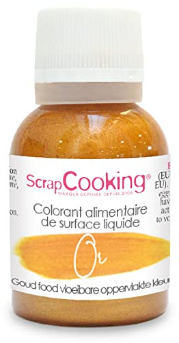 ScrapCooking - Colorant de Surface Liquide Doré - Colorant Alimentaire Or - Pour Pâtisseries, Biscuits, Macarons, Chocolats, Entremets, Gâteaux & Pâte à Sucre - Noël, Anniversaire - 4240