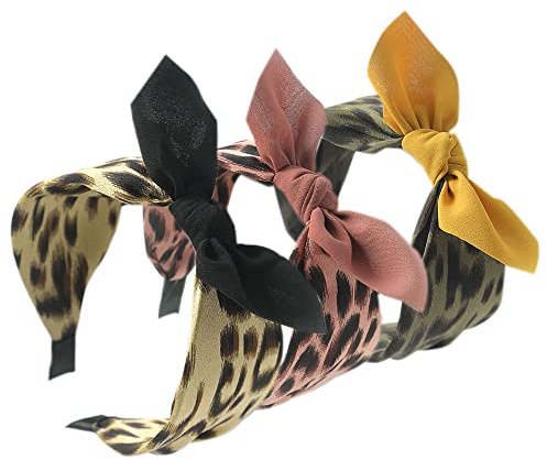 3PCS Stirnbänder für Frauen Haare Boho Wrap Tie Mode Haarbänder Elastische Twist Haartuch Hübsche Fliege Haarbänder Breite Alice Haarbänder für Frauen Uk und Mädchen