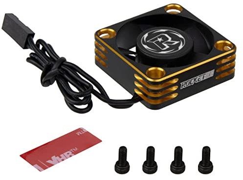 HOBOHY 30mm Motor Fan RC Model 540 550 Brushless Motor Heatsink 28000RPM ESC Cooling Fan Compatible with Traxxas,Arrma, Tamiya, SCX10, RC4WD, Wltoys, 1/8 1/10 1/12 RC Car Upgrades Parts (Golden)
