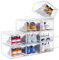 ARSTPEOE Shoe Storage Box, 9 pcs Shoe Storage Plastic Stackable, Clear Shoe Box, Foldable Shoe Storage Organiser. Sneaker Display Case, Shoe Box with Magnetic Door（White
