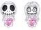 Totenkopf Ohrringe 925 Sterling Silber Geburtsstein Ohrringe Jack und Sally Ohrringe Schädel Ohrstecker Albtraum Vor Halloween Ohrringe Schmuck Geburtstag Geschenk für Damen