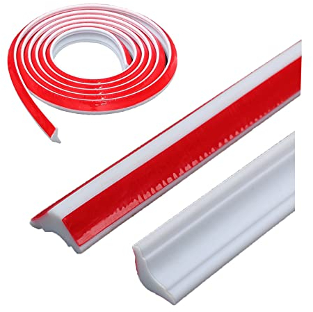 236 inches/ 6M Quadrant Trim, TPE Plastic Laminate Self Adhesive Plastic Trim, Flexible Wall Corner Edging Strip for Cabinet Countertop Ceiling Floor,Skirting Board,Moulding Trim,Caulk Strip(12x9mm)