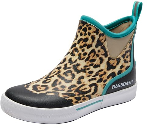 BASSDASH Womens 4.5” Waterproof Deck Ankle Rain Boots Anti-Slip Neoprene Rubber Garden Fishing Boots