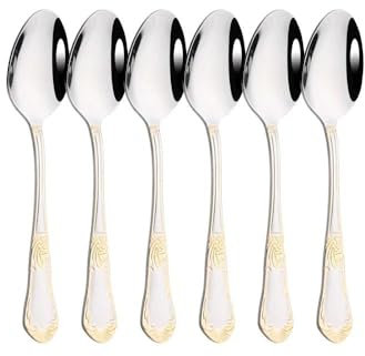 Besteck-Sets Vintage Gold Geschirr 18 10 Edelstahl Geschirr Set Besteck Küche Besteck 6Pcs Teelöffel