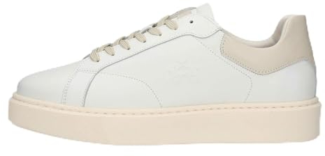 La Martina Herren-Sneaker LFM241.001.3000, Leder, weiß, Weiß, 43 EU