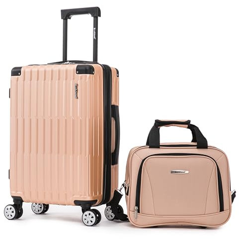 Rockland Hartschalen-Spinnrad, Handgepäck-Set mit Tragetasche, Champagner, 13 x 9 x 20 inches, Rockland Hartschalen-Spinnrad, Handgepäck-Set mit Tragetasche