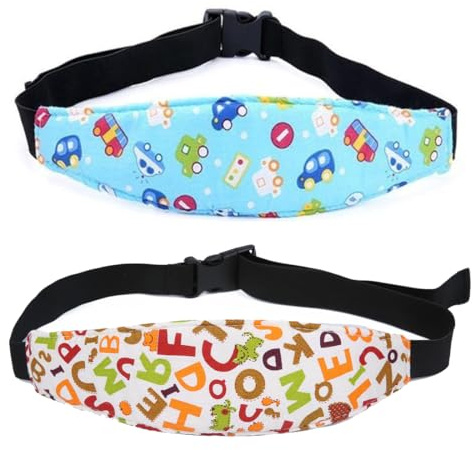 VBSJAH Kopfhalterung Kindersitz,2 Pcs Einstellbare Laufställe Schlaf Stellungsregler Kinderwagen Kinderwagen Kindersitz Befestigung Riemen Kopf Halter