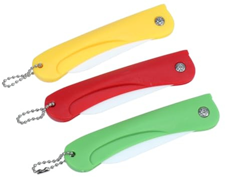 Coupe-fruits en Céramique Pliable 3pcs, Couteau à Fruits | Pp, Non Réactif Aliments, Résistant à L’usure, Facile à Nettoyer à L’eau Couleur Aléatoire