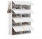 Mondeer Shoe Storage Cabinet, Modular Plastic Shoe Rack, Cube Shoe Organizer, Dustproof and Waterproof, 8-Layer Stackable Shoe Cabinet for Foyer, Bedroom, Living Room, Holds 32 Pairs of Shoes, White