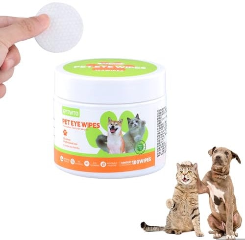 Anseom Dog Eye Wipes, 100Ct Tear Stain Remover for Dogs and Cats Dog Ear Wipes Pet Wipes Safe & Easy to Remove Tear Stain, Mucus Secretions, Discharge and Crust