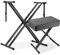 Support de Clavier et Tabouret Piano Réglable en Hauteur, Support Clavier avec Banc Piano Pliable, Double Cadre en X, Coussin épais, Capacité Charge 100KG,Support de Piano avec Chaise Siege Piano,Noir