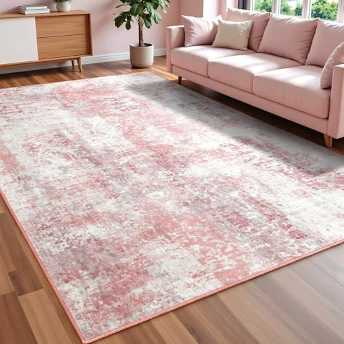 Macgace Waschbarer abstrakter Teppich für Schlafzimmer, 10,2 x 15,2 cm | Rutschfeste Unterseite für Wohnheim, weich, schmutzabweisend, niedriger Flor, Überwurf, Teppich für Wohnzimmer, Haustür