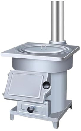 Feuerstellen ﻿ Brennholzofen, Heizofen, Holzofen, Haushalt, ländlicher Vergasungsheizofen, Innenbereich, rauchfrei, großer Topf, Tisch, Gusseisen, mobil Brennholzofen