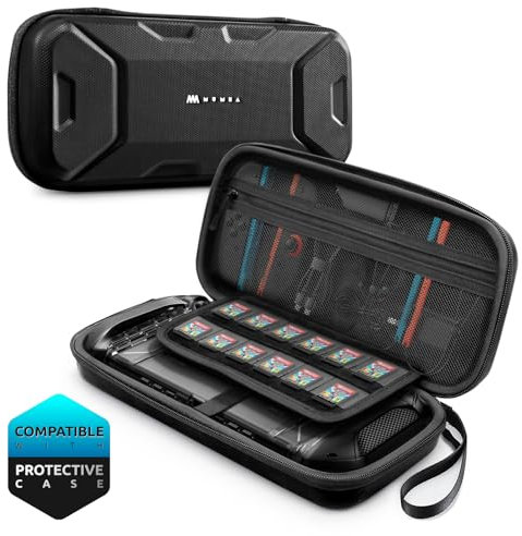 mumba Tasche Kompatibel mit Nintendo Switch 2 2025, [Plus Version] Tragbar Schützhülle Reise Carrying Case Harte Tragetasche für Blade/Titan Hülle (Schwarz)