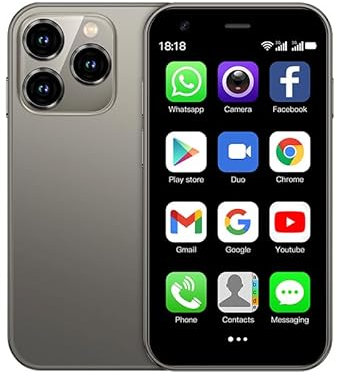 CatCalls Mini Smartphone Entsperrt 4G Handy, 3.0 Zoll, 32GB Erweiterbar bis zu 128GB, Dual SIM Dual Kamera, Android 10.0, Unterstützung WiFi Bluetooth Backup Telefon (XS15-Grey)