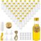 Nadisean 46 Pack Miniature Alcohol Bottles 25ml/0.85oz, Empty Mini Alcohol Bottles, Reusable Mini Plastic Bottle with Screw Caps, Funnel, Cleaning Brush, Hangtag, Stickers for Weddings Parties