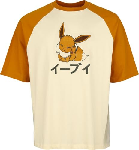 Pokémon Evoli - Oversize Männer Oversize T-Shirt braun Fan-Merch, Gaming XL