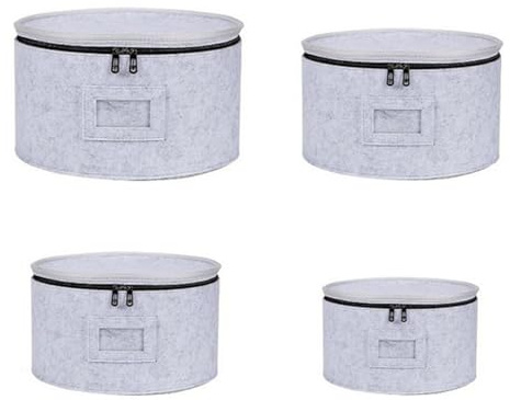 Zambuph Seau de rangement pour vaisselle d'extérieur essentiel pour le camping avec couvercle anti-poussière. Ces conteneurs de rangement sont fabriqués en feutre.