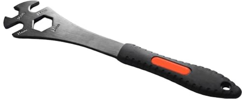 Violiica Clé à pédale de vélo, outil multifonction 4 en 1 avec douilles de 15 mm et 16 mm et trou hexagonal de 24 mm pour l'entretien du vélo, pour VTT, route et vélos pliants, noir