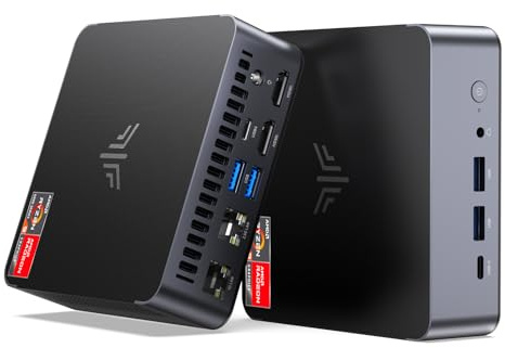 NiPoGi AM21 Mini PC, АMD Ryzen 9 6900HX (8C/16T, jusqu'à 4,9 GHz), 16 Go DDR5 512 Go M.2 SSD Mini-Ordinateur de Bureau WiFi 6 pour Le Bureau/l'école, écran Quadruple 4K, 2X HDMI, USB4.0, Double LAN.