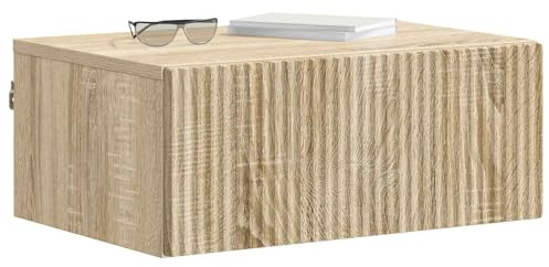 vidaXL Wandmontierter Nachttisch Sonoma-Eiche 49 x 34,5 x 20 cm, Aufbewahrung fürs Wohnzimmer, Vintage-Stil, platzsparender Wandschrank, stylische Wohnorganisation