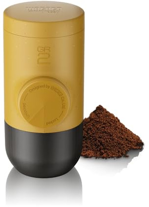 WACACO Camping Kaffeemaschine Tragbare Kompatibel Gemahlener Kaffee, Kleine Reisekaffeemaschine, Manuell von Piston Action betrieben (Goldocker)