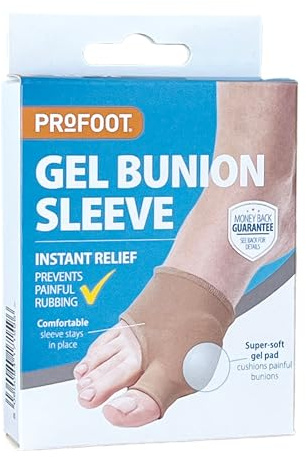 PROFOOT Gel Bunion Sleeve - Instant Relief from Painful Bunions - Orthopedic Gel Bunion Protector - Washable & Reusable - 1 Pair