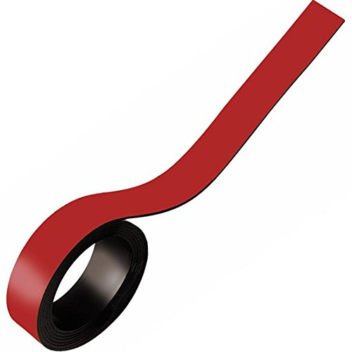 Magnetband Kennzeichnungsband farbig, Breite 20mm - 5m Rolle - Magnetstreifen - Zum Beschriften und Markieren, von Lager, Werkstatt, für Whiteboards, Flipcharts, Präsentationen, Farbe:rot