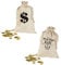 NET TOYS Bankräuber Geldsack Dieb Geld Sack 30 x 48 cm Dollarzeichen Stoffsack Räuber Geldbeutel Wild West Bank Beutel Cowboy Kostüm Zubehör