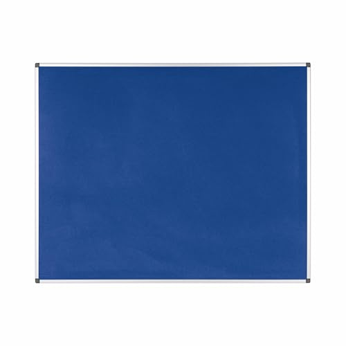 Bi-Office Maya Felt Notice Board, Blue Felt Surface, Aluminium Frame, 1500 x 1200 mm