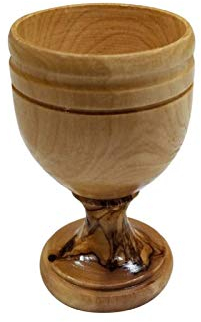 Bethlehem Gifts Weinkelch zur Kommunion Heiliges Land, Olivenholz, 7 cm