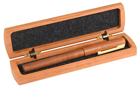 4betterdays.com NATURlich leben! Edles Schreibset - Füller, Füllfeder, Füllfederhalter mit Tinten-Konverter und Etui aus geöltem Birnenholz - Federstärke M - Handarbeit aus Deutschland