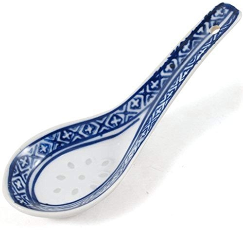 Cookware company Chinese Soup spoons Blue &white set of six